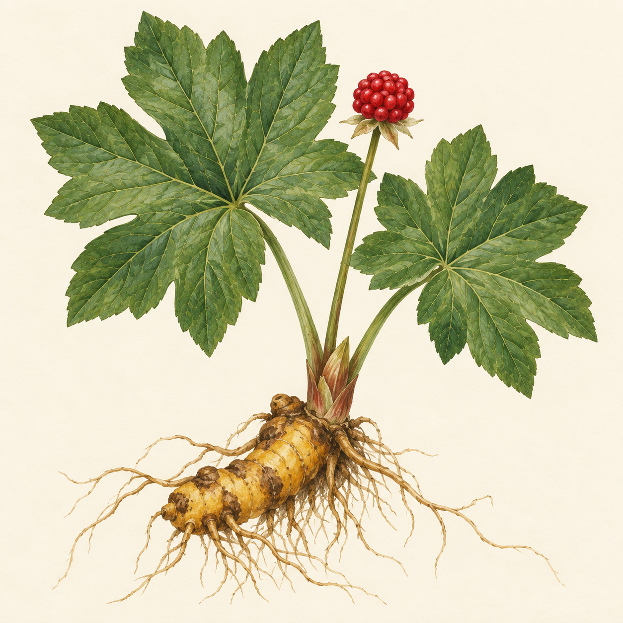 Botanische Illustration der Kanadischen Gelbwurz